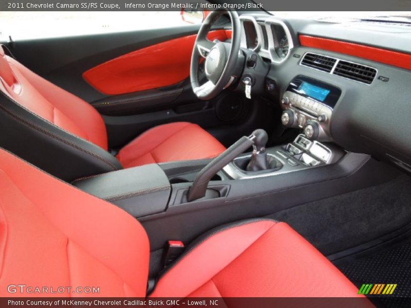 Inferno Orange Metallic / Inferno Orange/Black 2011 Chevrolet Camaro SS/RS Coupe