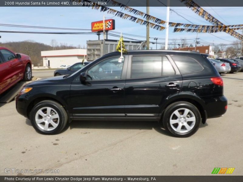 Ebony Black / Black 2008 Hyundai Santa Fe Limited 4WD