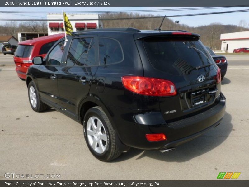 Ebony Black / Black 2008 Hyundai Santa Fe Limited 4WD