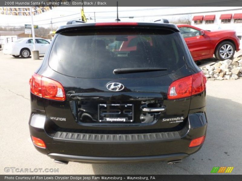 Ebony Black / Black 2008 Hyundai Santa Fe Limited 4WD