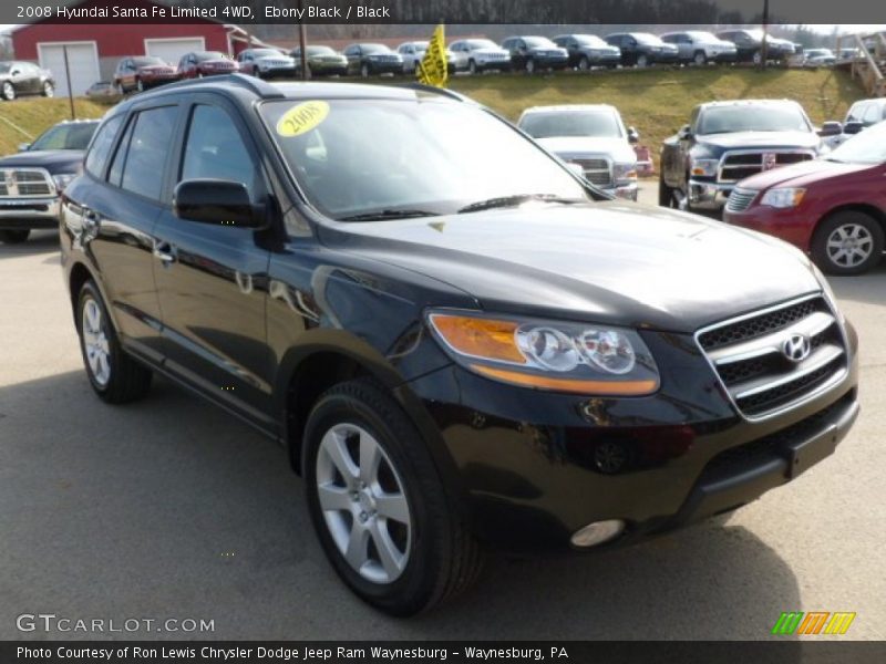 Ebony Black / Black 2008 Hyundai Santa Fe Limited 4WD