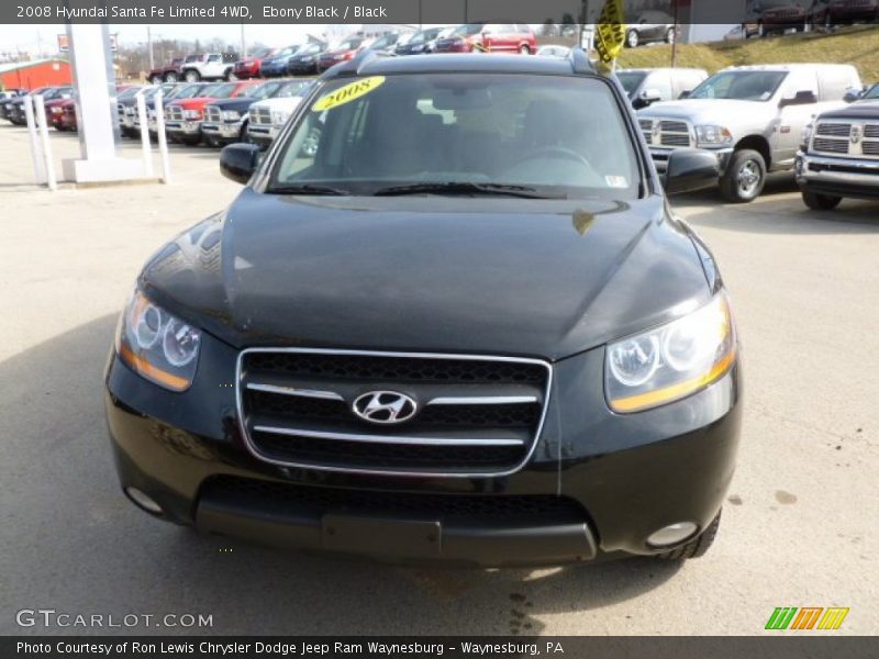 Ebony Black / Black 2008 Hyundai Santa Fe Limited 4WD