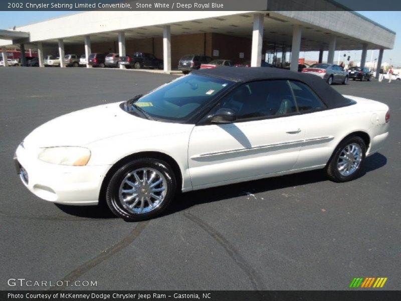 Stone White / Deep Royal Blue 2002 Chrysler Sebring Limited Convertible