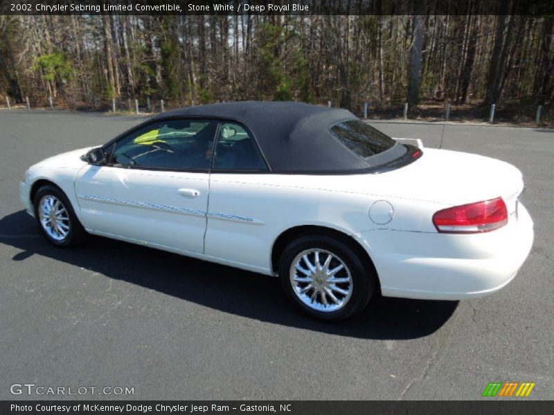 Stone White / Deep Royal Blue 2002 Chrysler Sebring Limited Convertible