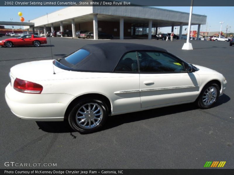 Stone White / Deep Royal Blue 2002 Chrysler Sebring Limited Convertible