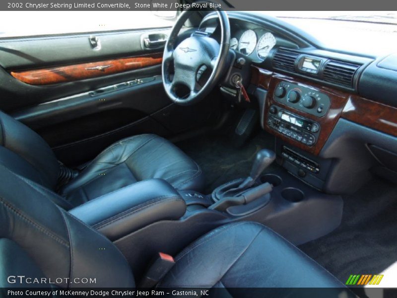 Stone White / Deep Royal Blue 2002 Chrysler Sebring Limited Convertible