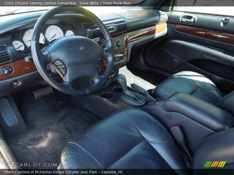 Stone White / Deep Royal Blue 2002 Chrysler Sebring Limited Convertible