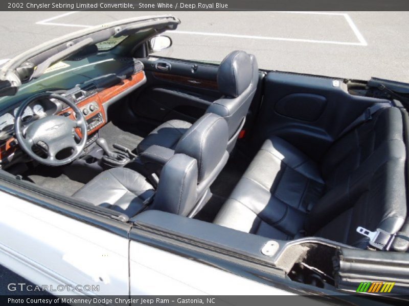 Stone White / Deep Royal Blue 2002 Chrysler Sebring Limited Convertible