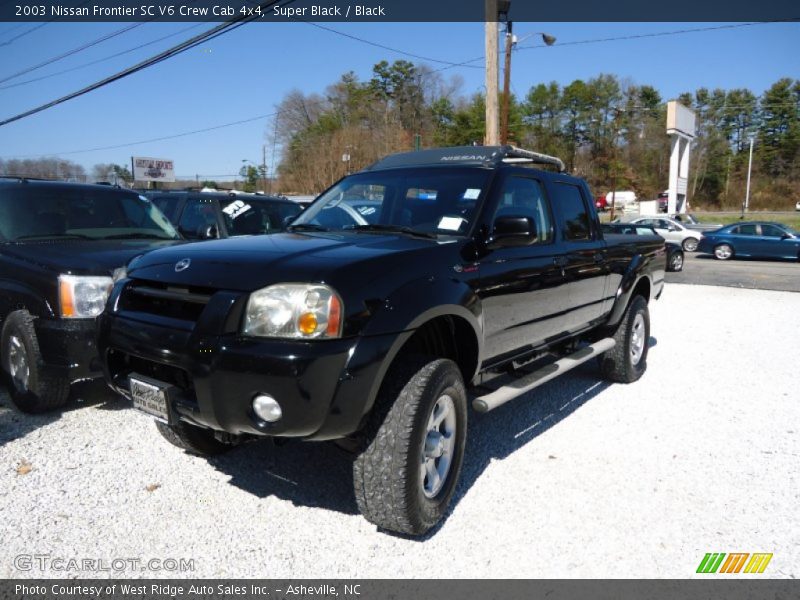 Super Black / Black 2003 Nissan Frontier SC V6 Crew Cab 4x4