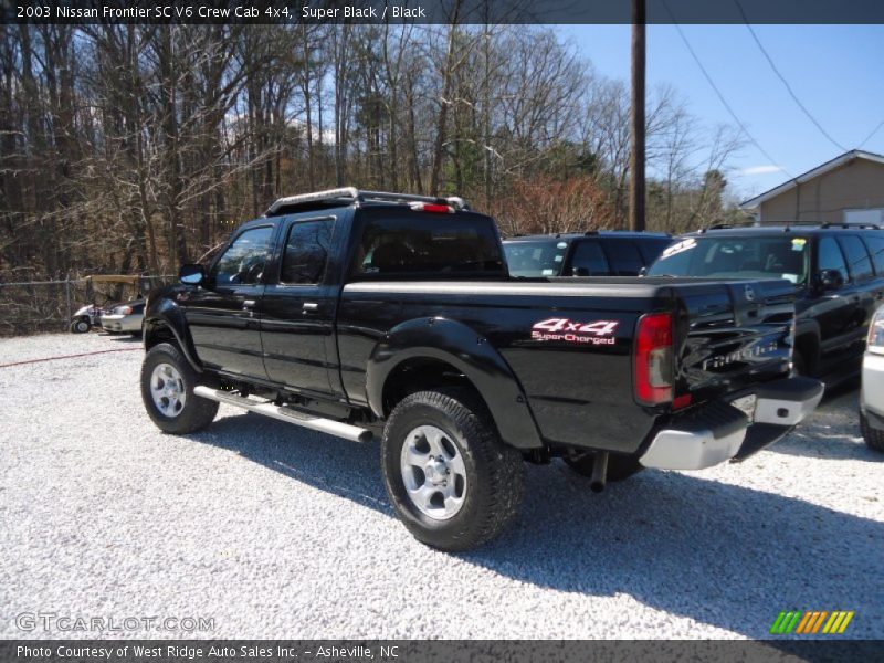 Super Black / Black 2003 Nissan Frontier SC V6 Crew Cab 4x4