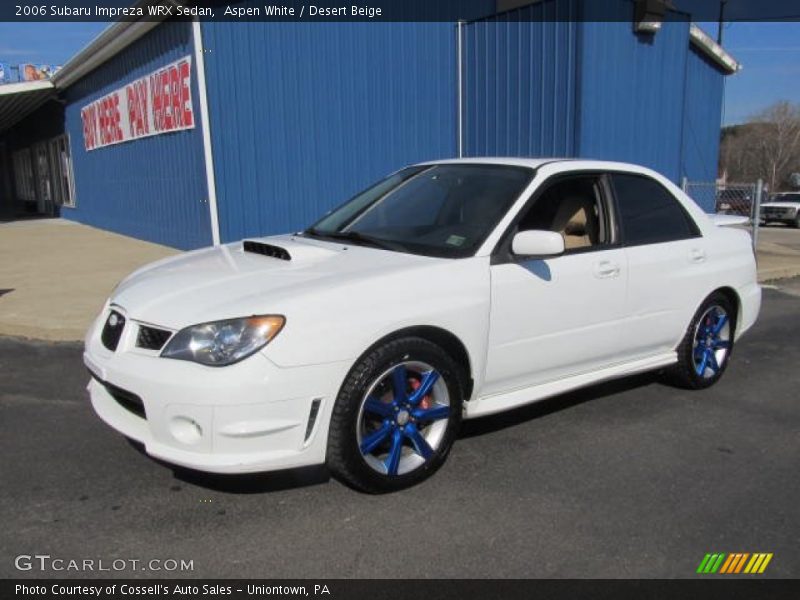 Aspen White / Desert Beige 2006 Subaru Impreza WRX Sedan
