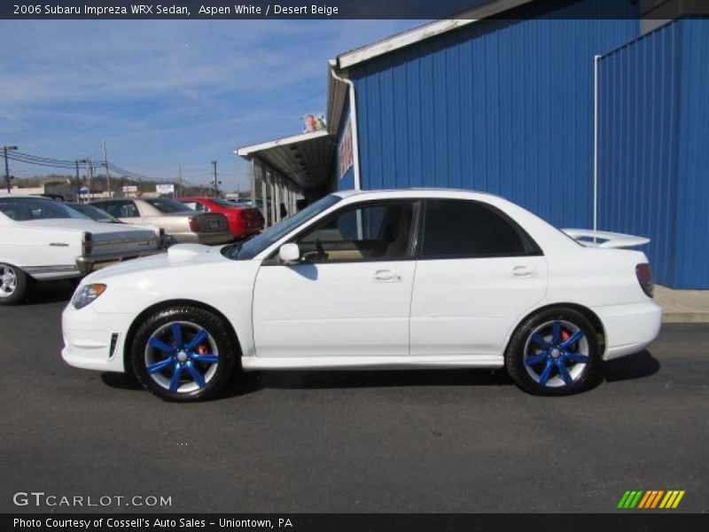 Aspen White / Desert Beige 2006 Subaru Impreza WRX Sedan