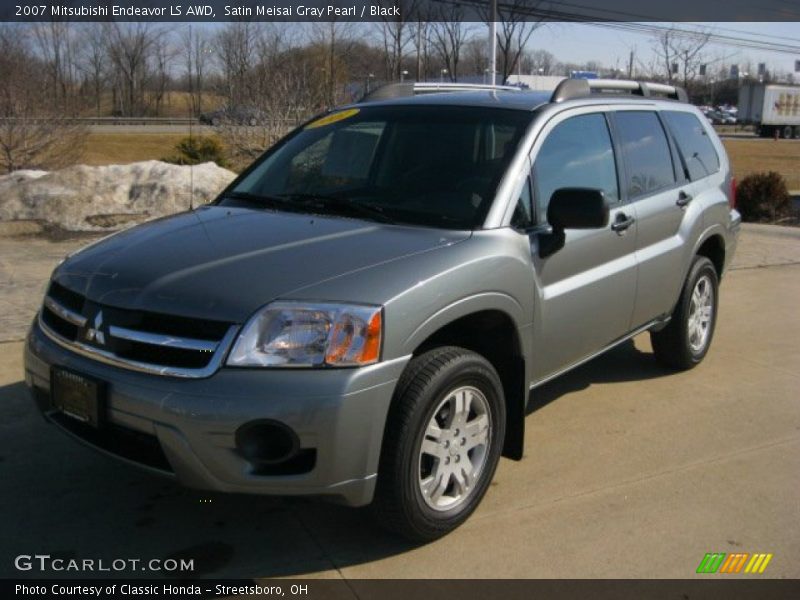 Satin Meisai Gray Pearl / Black 2007 Mitsubishi Endeavor LS AWD