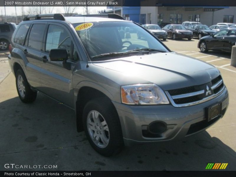 Satin Meisai Gray Pearl / Black 2007 Mitsubishi Endeavor LS AWD