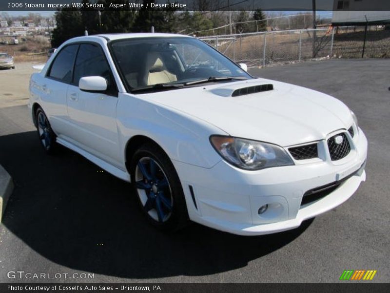 Aspen White / Desert Beige 2006 Subaru Impreza WRX Sedan