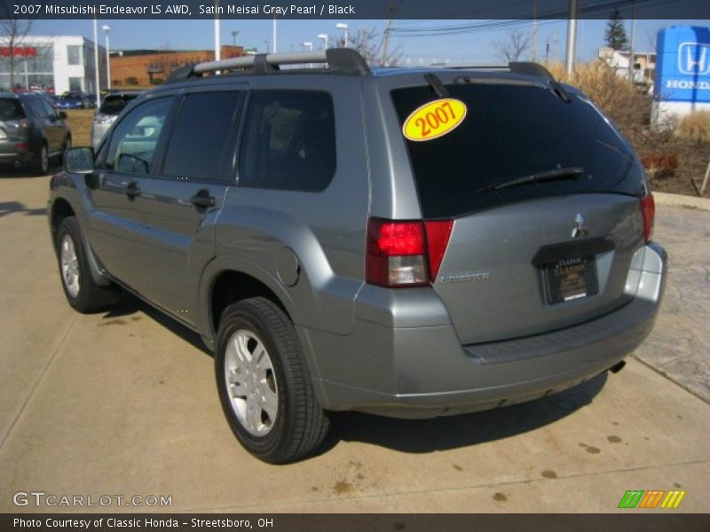 Satin Meisai Gray Pearl / Black 2007 Mitsubishi Endeavor LS AWD