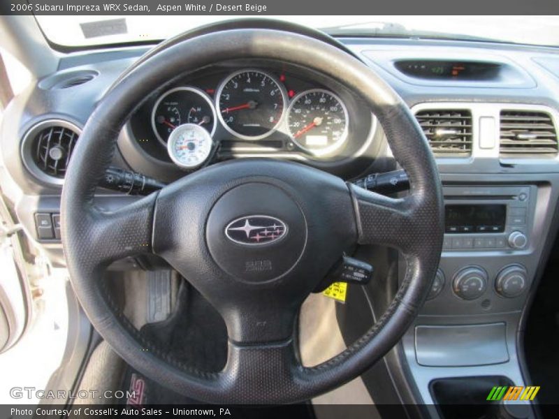 Aspen White / Desert Beige 2006 Subaru Impreza WRX Sedan