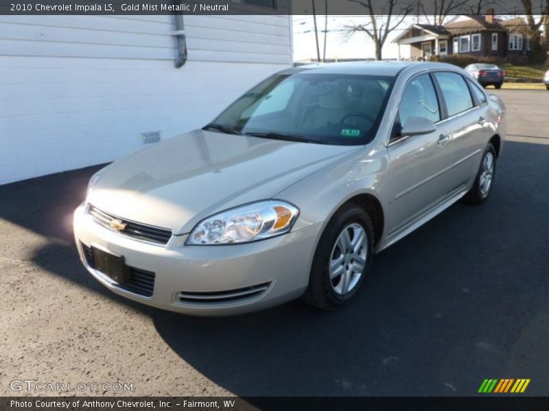 Gold Mist Metallic / Neutral 2010 Chevrolet Impala LS