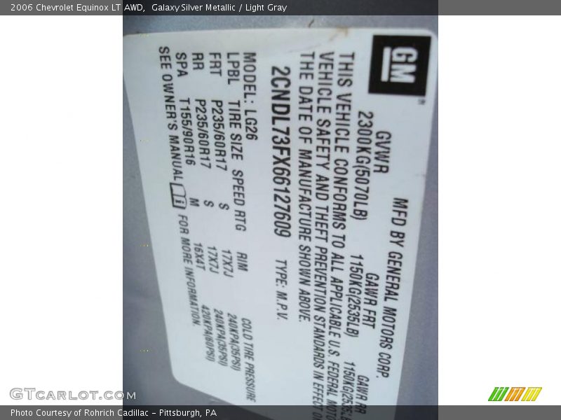 Galaxy Silver Metallic / Light Gray 2006 Chevrolet Equinox LT AWD