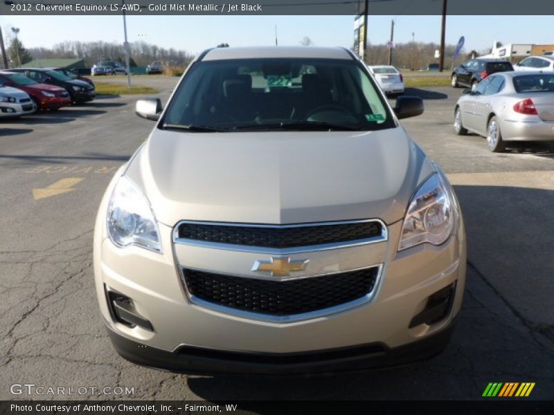 Gold Mist Metallic / Jet Black 2012 Chevrolet Equinox LS AWD