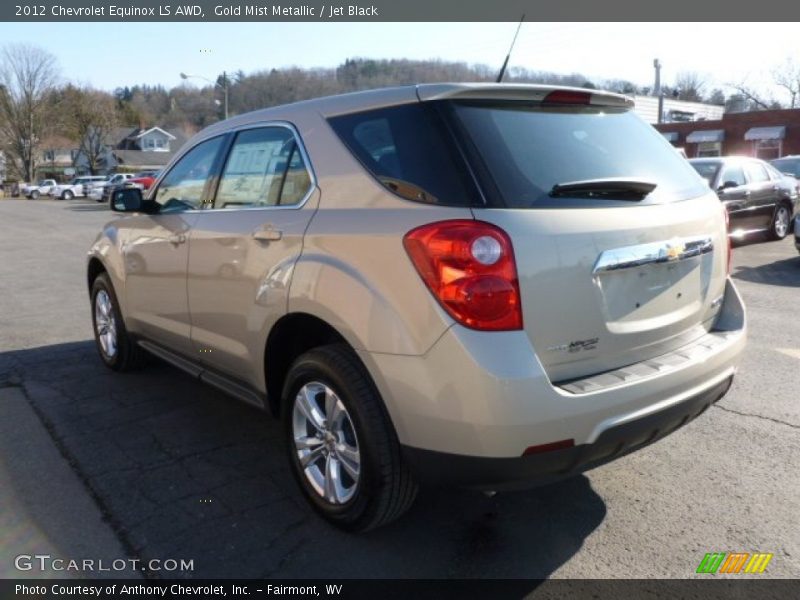 Gold Mist Metallic / Jet Black 2012 Chevrolet Equinox LS AWD