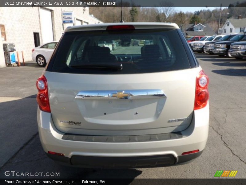 Gold Mist Metallic / Jet Black 2012 Chevrolet Equinox LS AWD