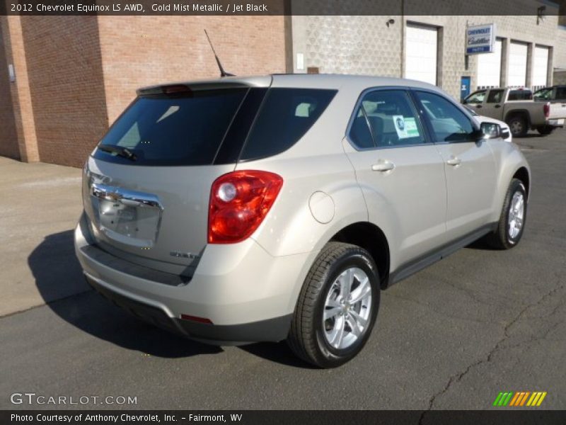 Gold Mist Metallic / Jet Black 2012 Chevrolet Equinox LS AWD