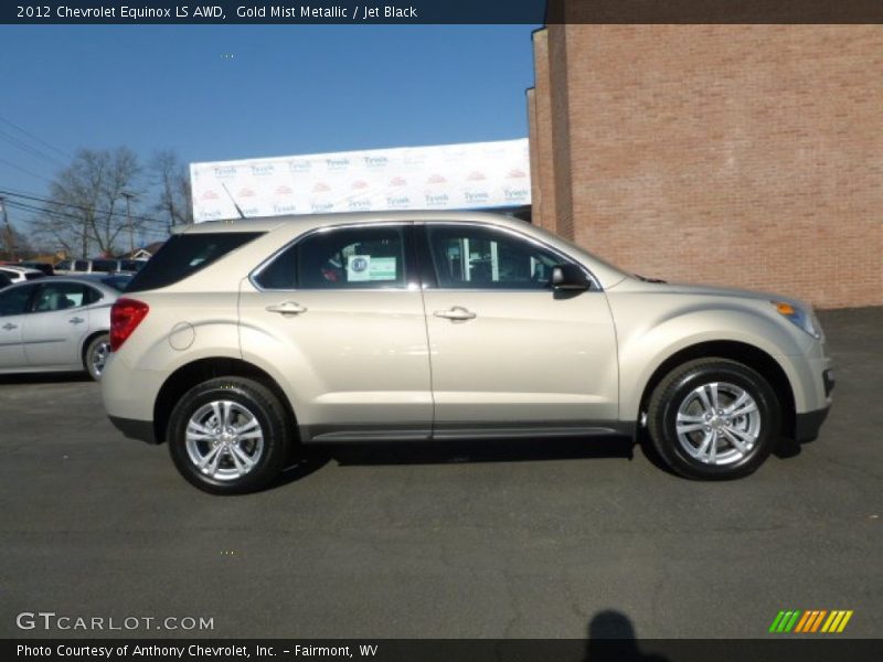 Gold Mist Metallic / Jet Black 2012 Chevrolet Equinox LS AWD
