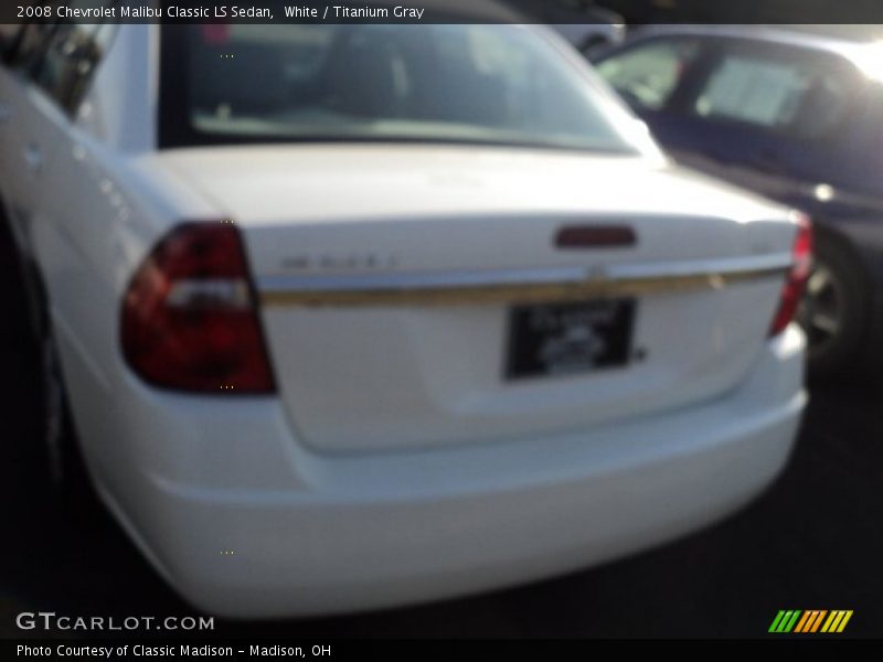 White / Titanium Gray 2008 Chevrolet Malibu Classic LS Sedan
