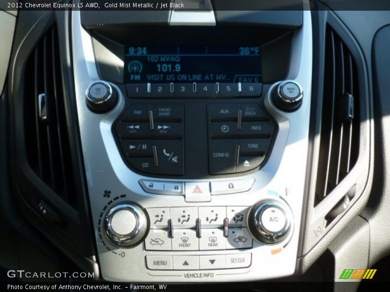 Gold Mist Metallic / Jet Black 2012 Chevrolet Equinox LS AWD