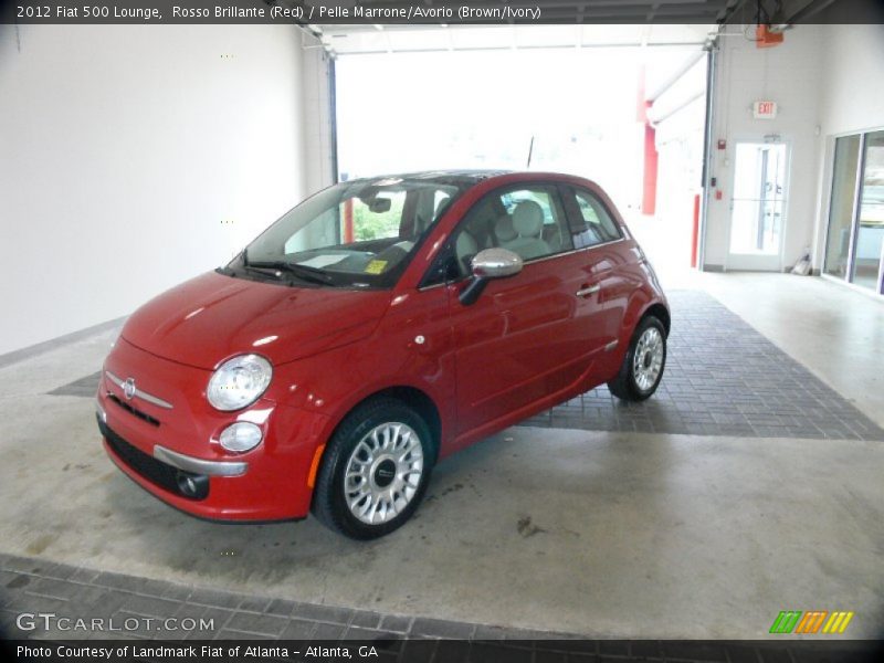 Rosso Brillante (Red) / Pelle Marrone/Avorio (Brown/Ivory) 2012 Fiat 500 Lounge