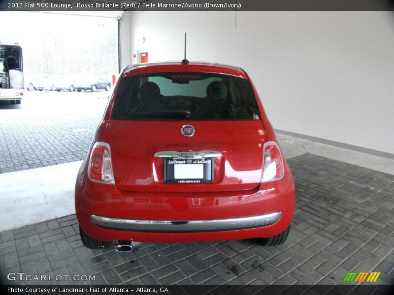 Rosso Brillante (Red) / Pelle Marrone/Avorio (Brown/Ivory) 2012 Fiat 500 Lounge