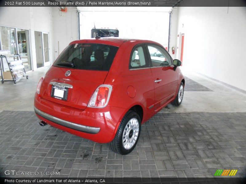 Rosso Brillante (Red) / Pelle Marrone/Avorio (Brown/Ivory) 2012 Fiat 500 Lounge