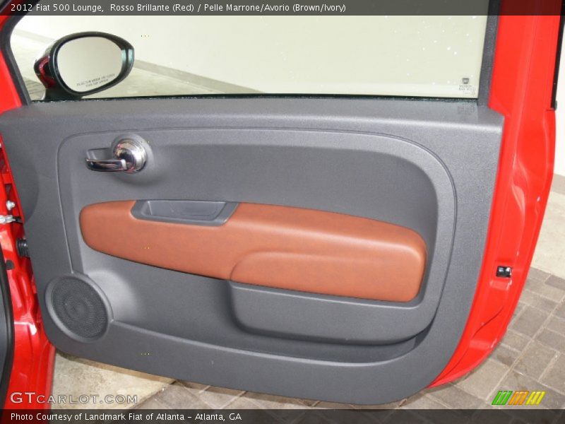 Rosso Brillante (Red) / Pelle Marrone/Avorio (Brown/Ivory) 2012 Fiat 500 Lounge