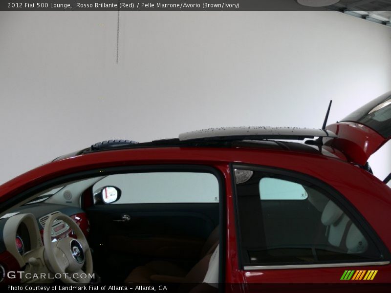 Rosso Brillante (Red) / Pelle Marrone/Avorio (Brown/Ivory) 2012 Fiat 500 Lounge