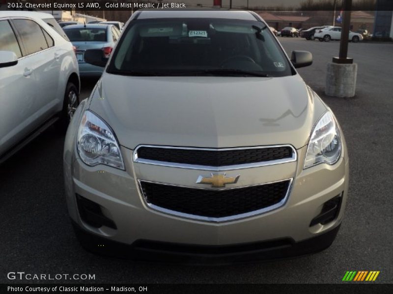 Gold Mist Metallic / Jet Black 2012 Chevrolet Equinox LS AWD