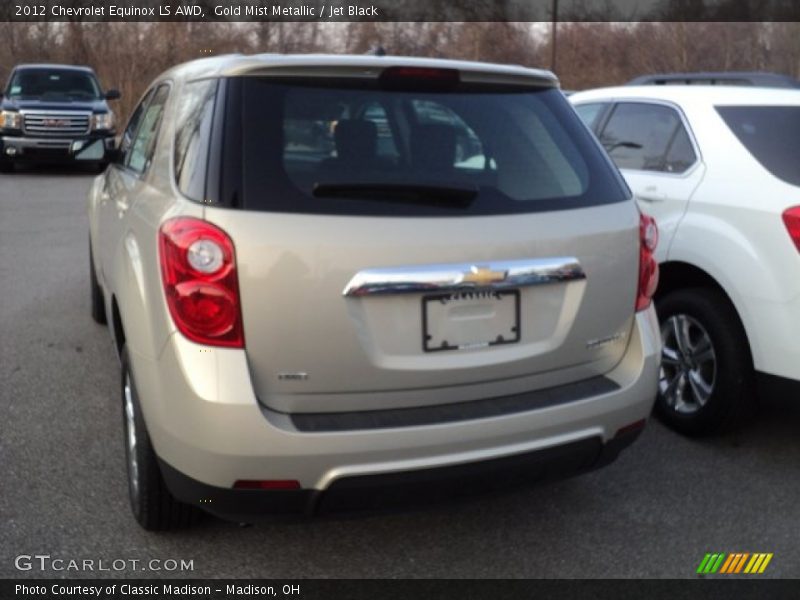 Gold Mist Metallic / Jet Black 2012 Chevrolet Equinox LS AWD