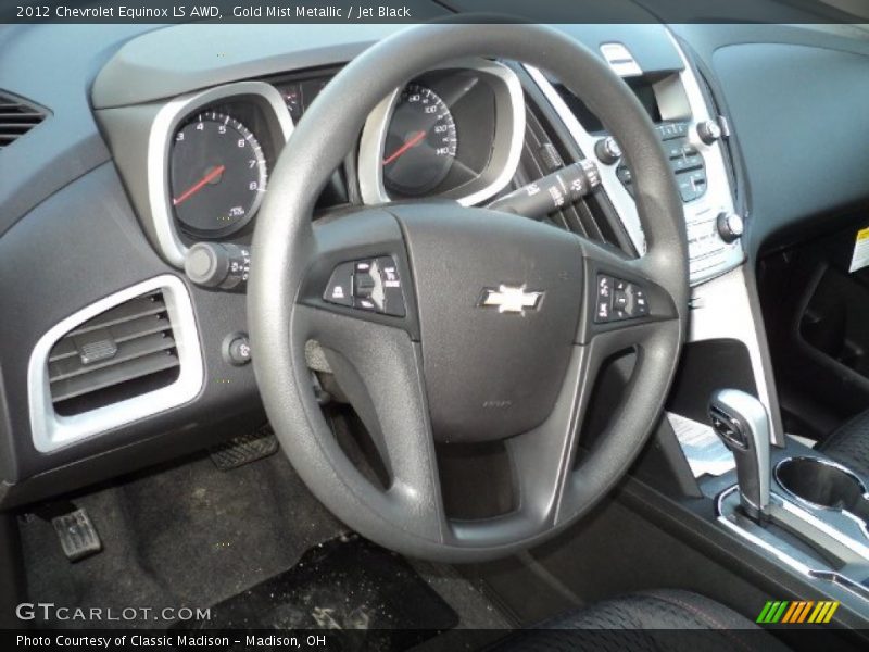 Gold Mist Metallic / Jet Black 2012 Chevrolet Equinox LS AWD