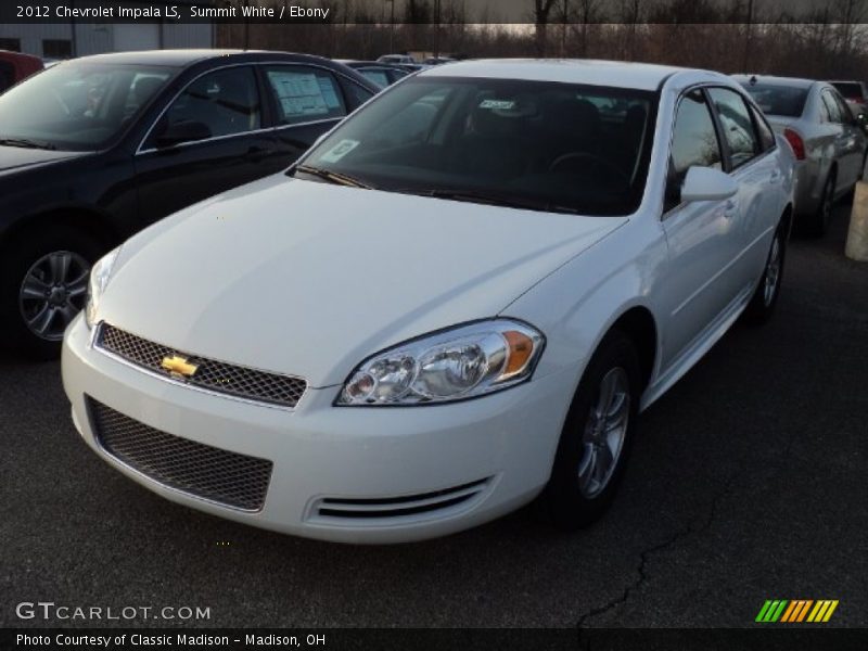 Summit White / Ebony 2012 Chevrolet Impala LS