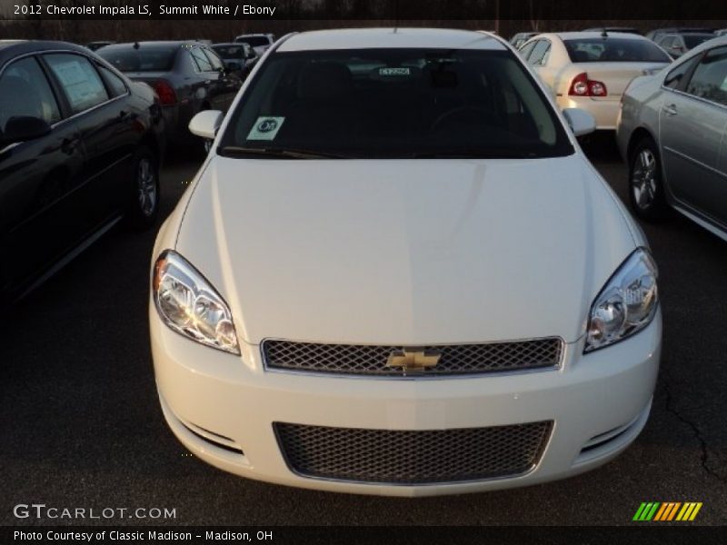 Summit White / Ebony 2012 Chevrolet Impala LS