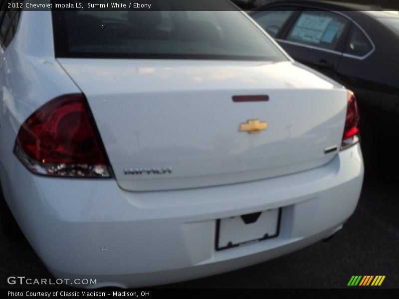 Summit White / Ebony 2012 Chevrolet Impala LS