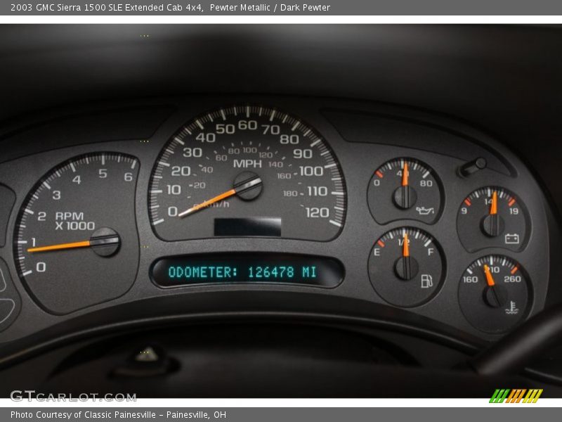 Pewter Metallic / Dark Pewter 2003 GMC Sierra 1500 SLE Extended Cab 4x4