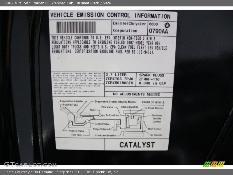 Brilliant Black / Slate 2007 Mitsubishi Raider LS Extended Cab