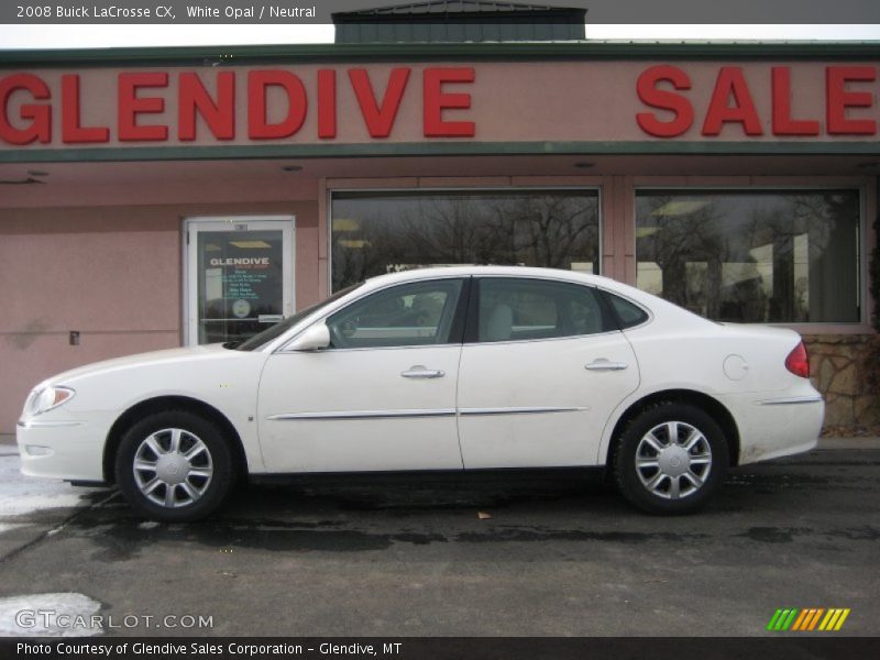 White Opal / Neutral 2008 Buick LaCrosse CX