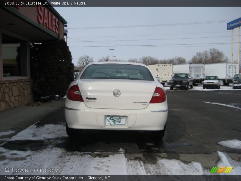 White Opal / Neutral 2008 Buick LaCrosse CX