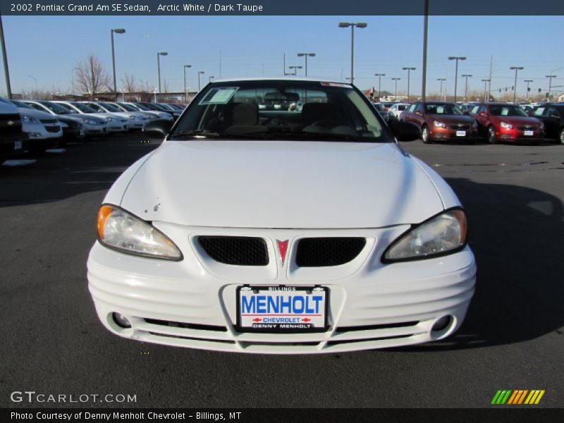 Arctic White / Dark Taupe 2002 Pontiac Grand Am SE Sedan