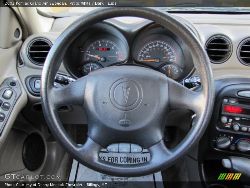 Arctic White / Dark Taupe 2002 Pontiac Grand Am SE Sedan