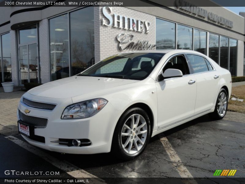 White / Cocoa/Cashmere Beige 2008 Chevrolet Malibu LTZ Sedan
