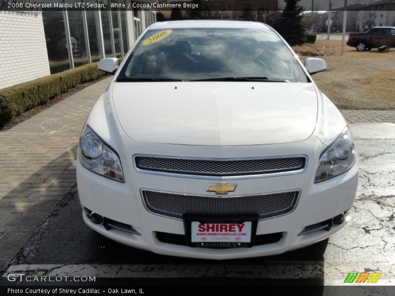 White / Cocoa/Cashmere Beige 2008 Chevrolet Malibu LTZ Sedan