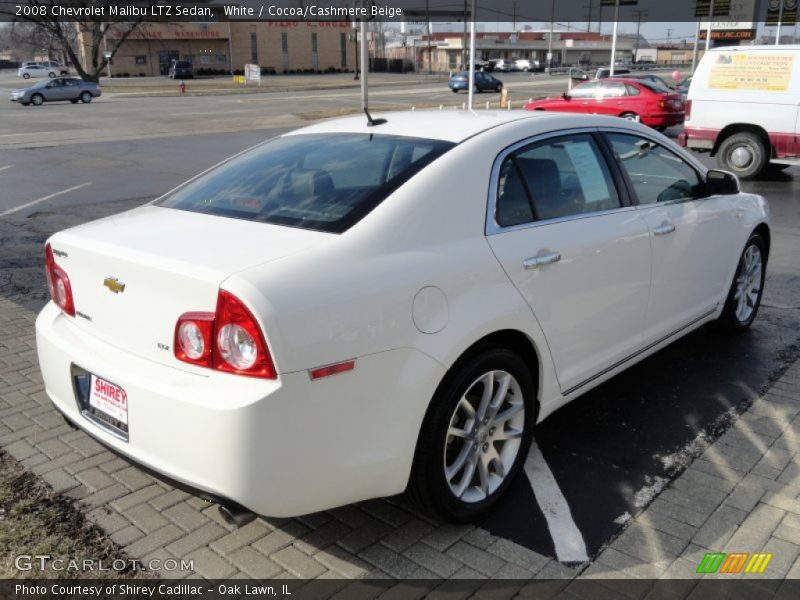 White / Cocoa/Cashmere Beige 2008 Chevrolet Malibu LTZ Sedan